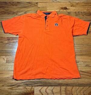 Velocity Auburn Tigers College Polo Shirt Orange Short Sleeve
